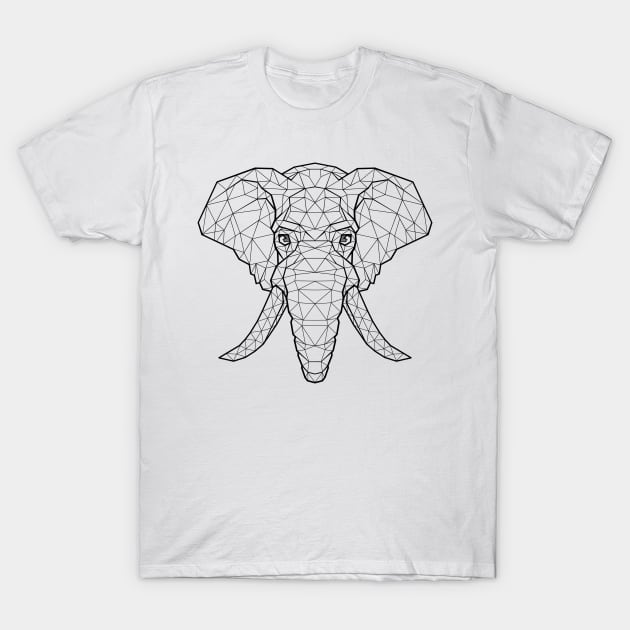 Geometric Elephant T-Shirt by DavidReesDesign